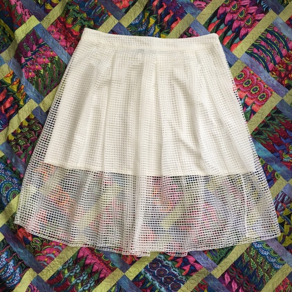Who What Wear Dresses & Skirts - 🌟Gingham Lace White Birdcage Skirt